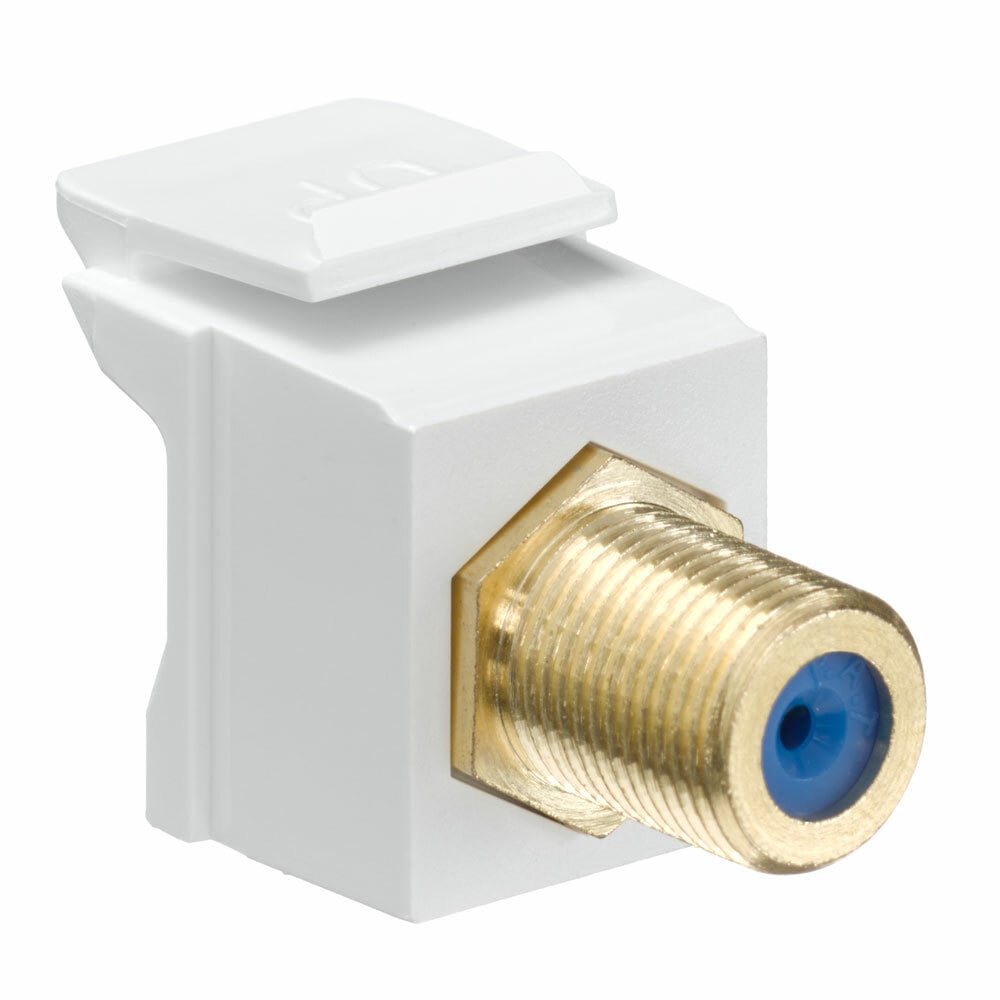 Nickel or gold-plated female-to-female 75 Omega connector features screw-on front and rear connections