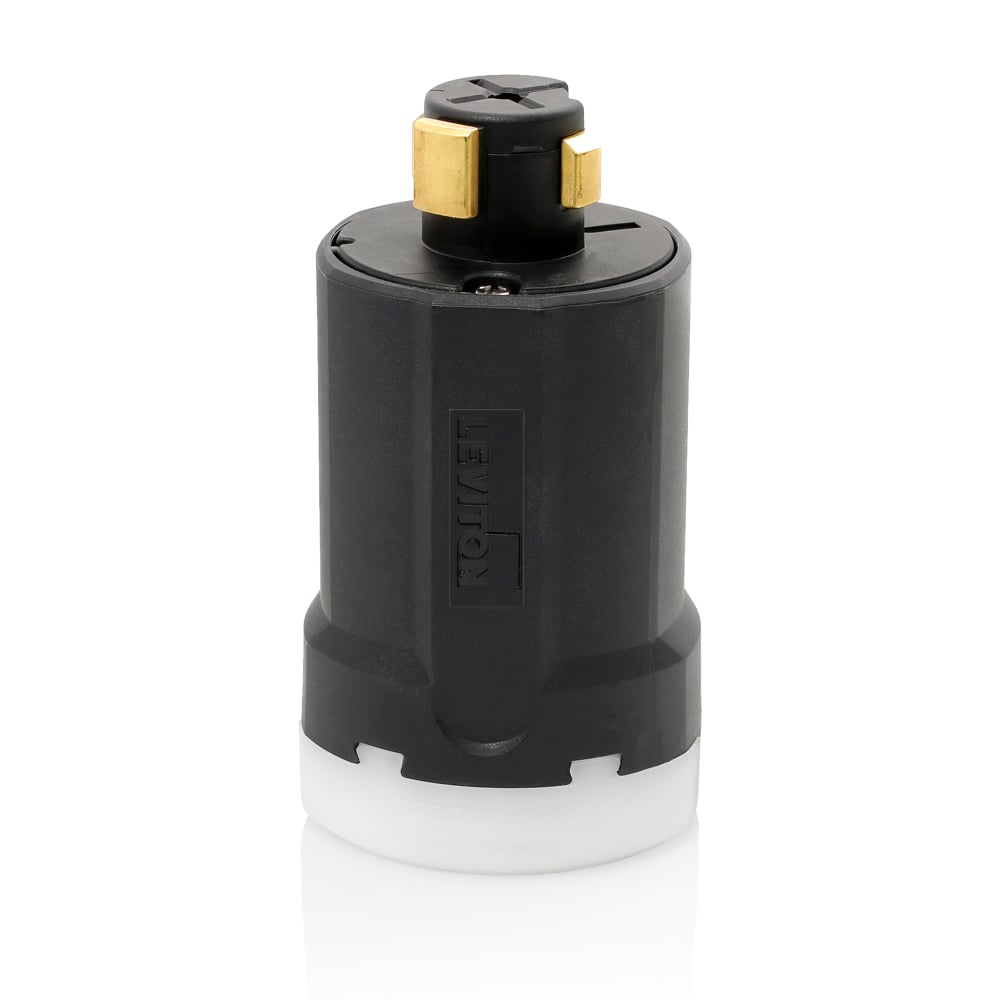 Locking Plug, 30 Amp, 600 VAC - 20 Amp, 250 VDC, 3-Pole, 4-Wire, Grounding- Black