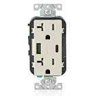 COMBO DPLX  RCPT - USB CHRG TYPE A-C. 20A-125V, 2 POLE, 3-WIRE GND TAMPER RST RECEPT. COF LT ALM