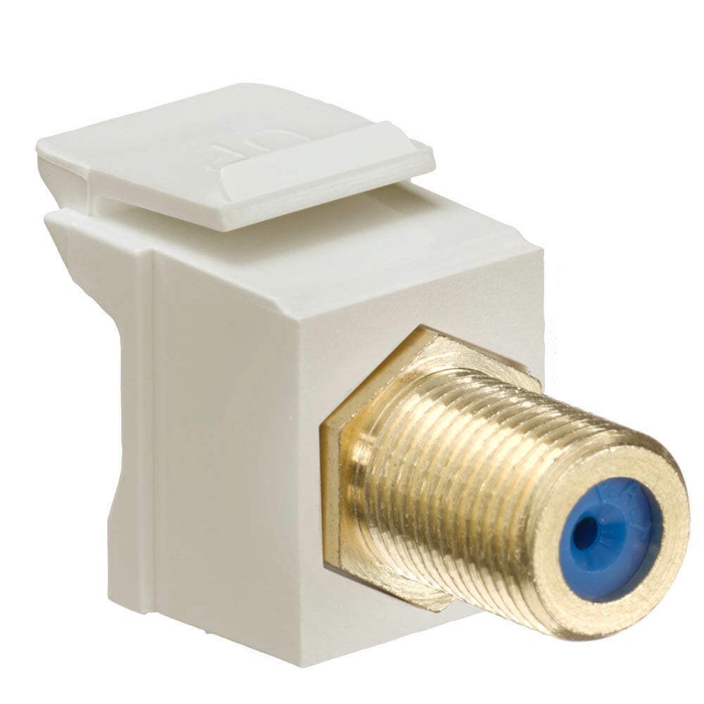 Feedthrough QuickPort F-Connector, Gold Plated, Ivory Housing