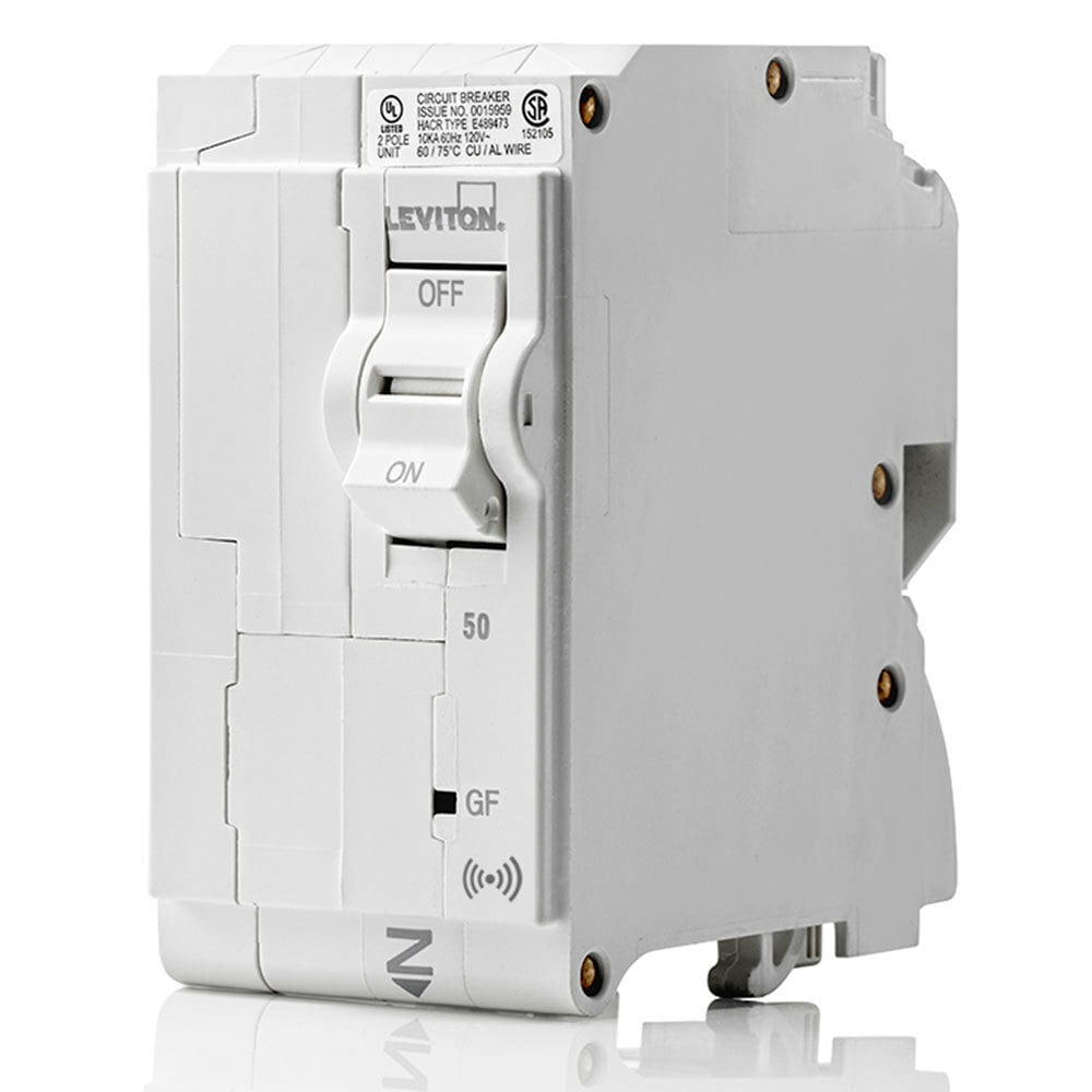 Smart Branch Circuit Breaker, GFPE 2-Pole 50A 120/240V, 10KA Interrupt Rating