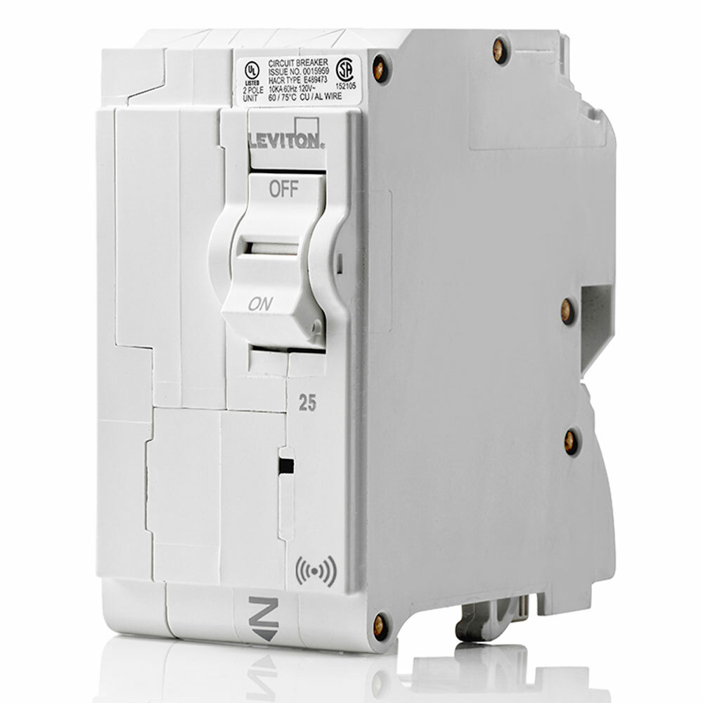 Smart Branch Circuit Breaker, Standard 2-Pole 25A 120/240V, 10KA Interrupt Rating