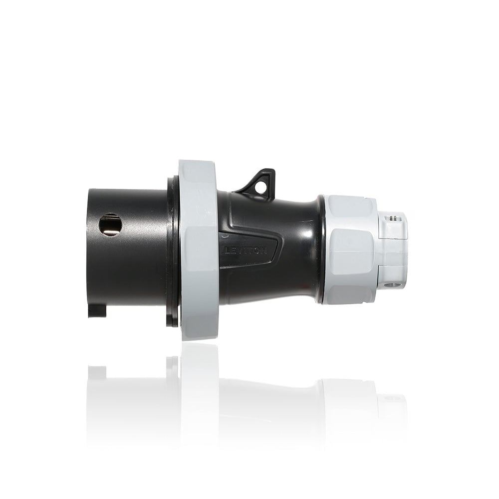 30 Amp, 600 Volt 3-Phase, 3P, 4W, LEV Series North American-Rated IEC 60309-1 & 60309-2 Pin & Sleeve Plug, Industrial Grade, IP66-IP67-IP68-IP69K, Watertight - Black