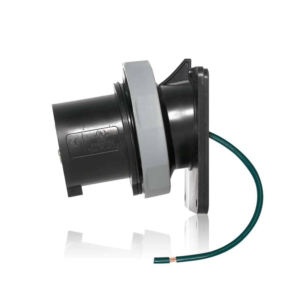 30 Amp, 600 Volt 3-Phase, 3P, 4W, LEV Series North American-Rated IEC 60309-1 & 60309-2 Pin & Sleeve Inlet, Industrial Grade, IP66-IP67-IP68-IP69K, Watertight - Black