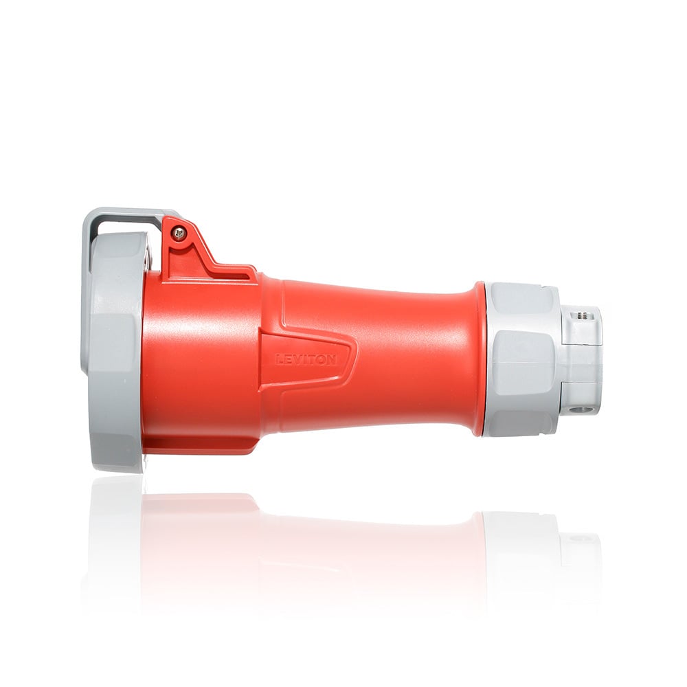 30 Amp, 277-480 Volt 3-Phase, 4P, 5W, LEV Series North American-Rated IEC 60309-1 & 60309-2 Pin & Sleeve Connector, Industrial Grade, IP66-IP67-IP68-IP69K, Watertight - Red