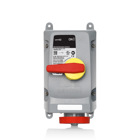 30 Amp, 277/480 Volt 3-Phase, 4P, 5W, LEV Series North American-Rated IEC 60309-1 & 60309-2 Pin & Sleeve Mechanical Interlock, Industrial Grade, IP66/IP67/IP68/IP69/IP69K, Watertight, Non-Fused - Red