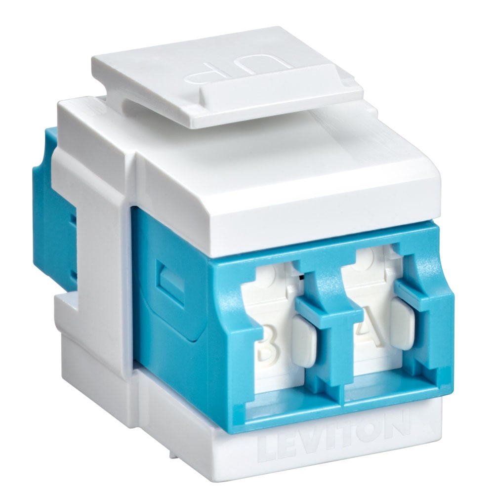 QUICKPORT DUPLEX LC SHUTTERED ADAPTER (AQUA),WHITE HOUSING/BEZEL