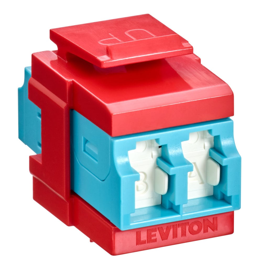 QUICKPORT DUPLEX LC SHUTTERED ADAPTER (AQUA),RED HOUSING/BEZEL
