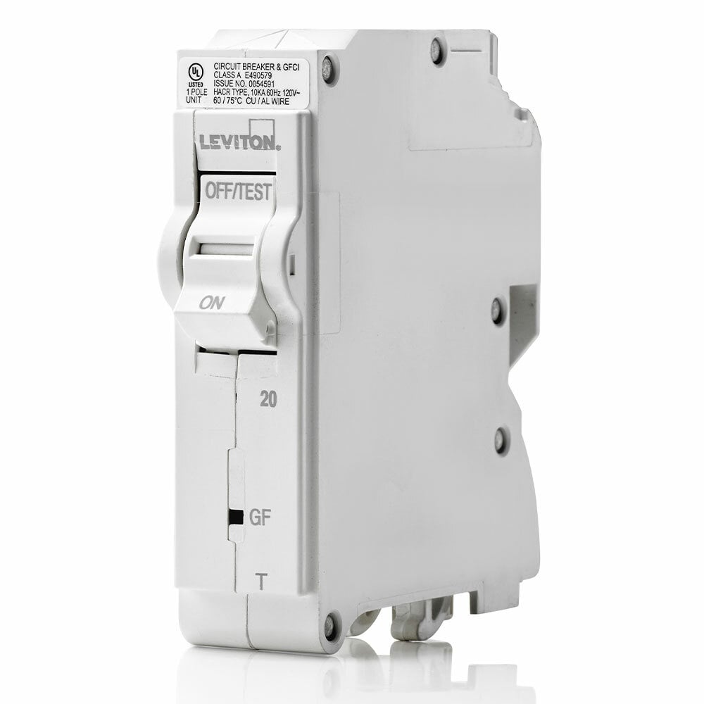 TM BRANCH CIRCUIT BREAKER GFPE 1-POLE 20A 120V. 10KA INTERRUPT RATING. W/ INSTRUCTION SHEET