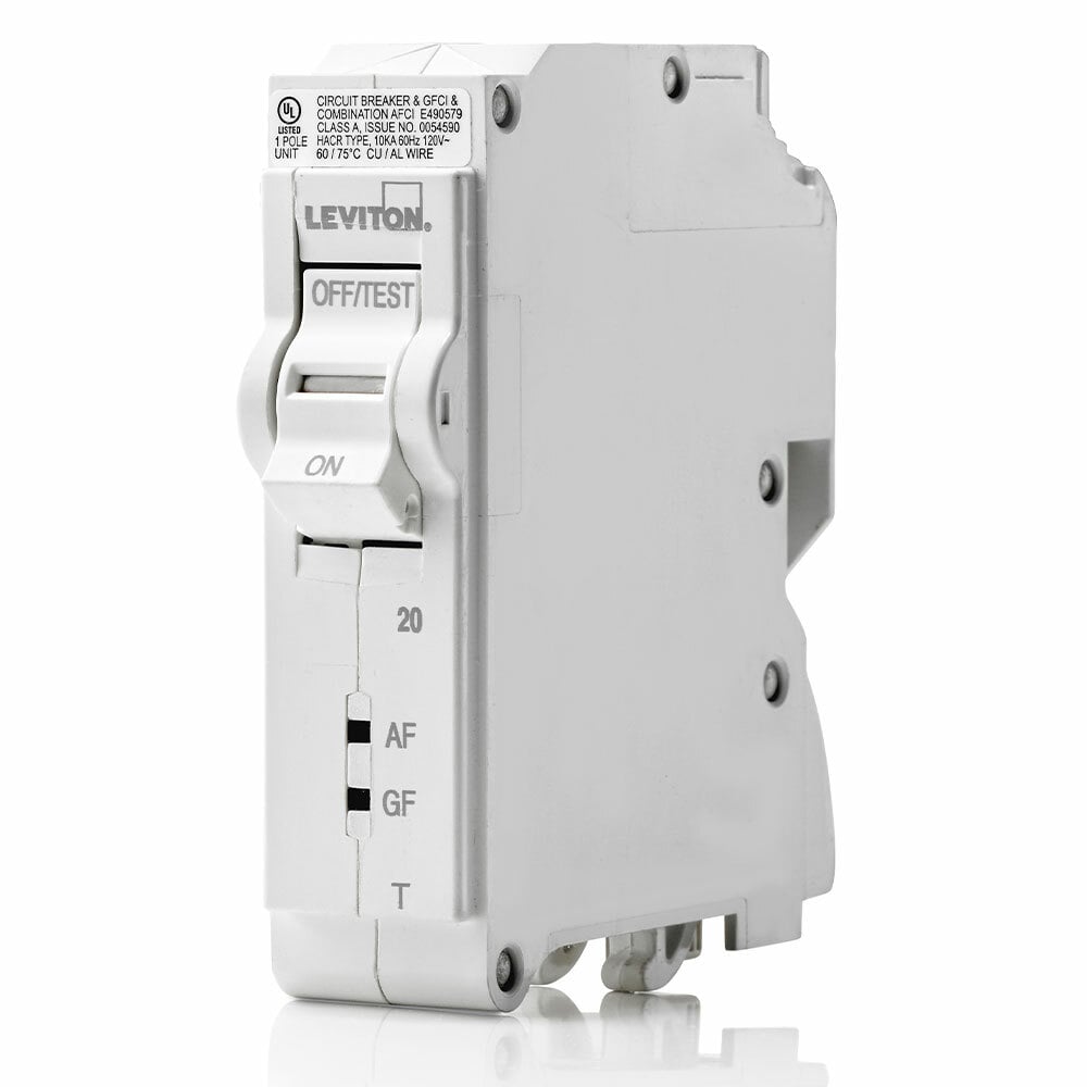 TM BRANCH CIRCUIT BREAKER AFCI/GFCI 1-POLE 20A 120V. 10KA INTERRUPT RATING. W/ INSTRUCTION SHEET