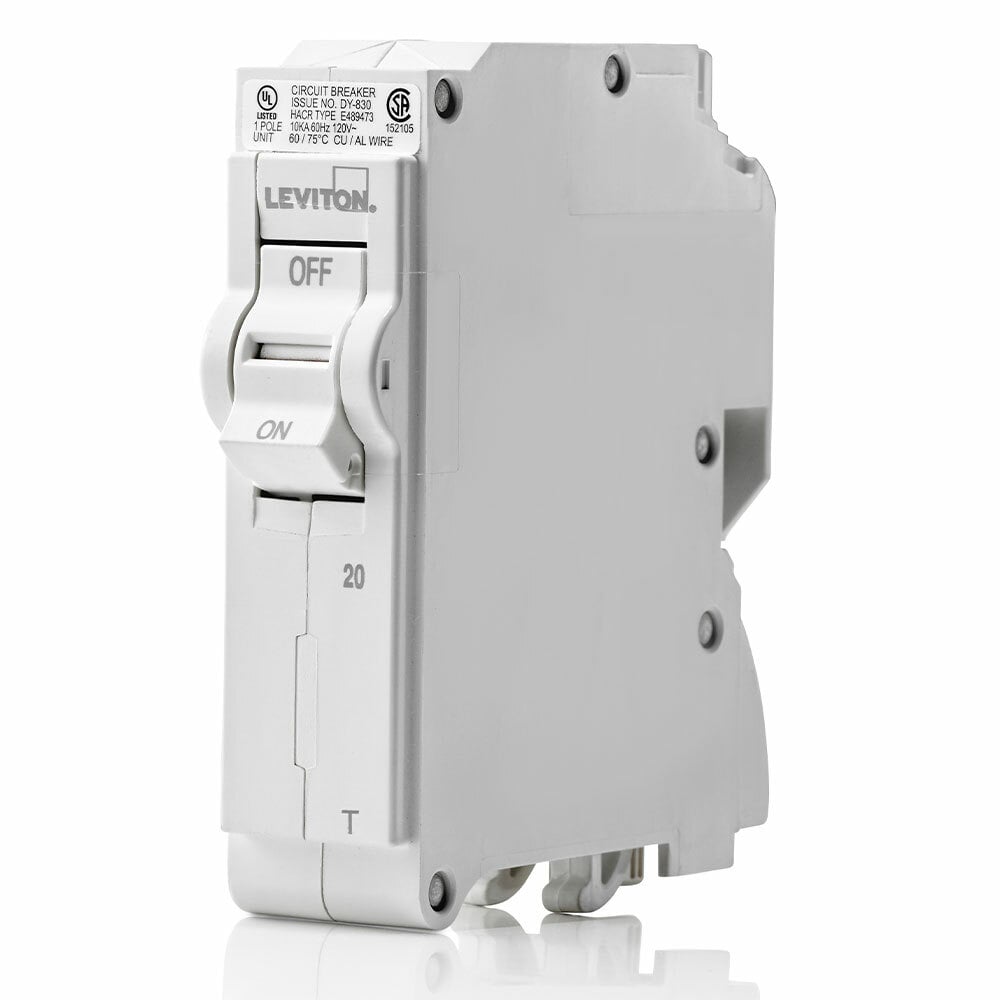 TM BRANCH CIRCUIT BREAKER STANDARD 1-POLE 20A 120V. 10KA INTERRUPT RATING. W/ INSTRUCTION SHEET