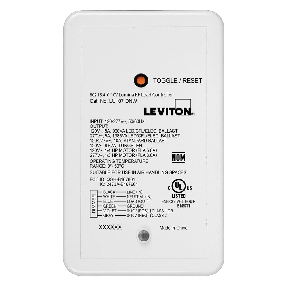 LU107-DNW Dimming Power Pack, 120 to 277 V, 10 A, 50/60 Hz, For Use With Wireless Room Controller