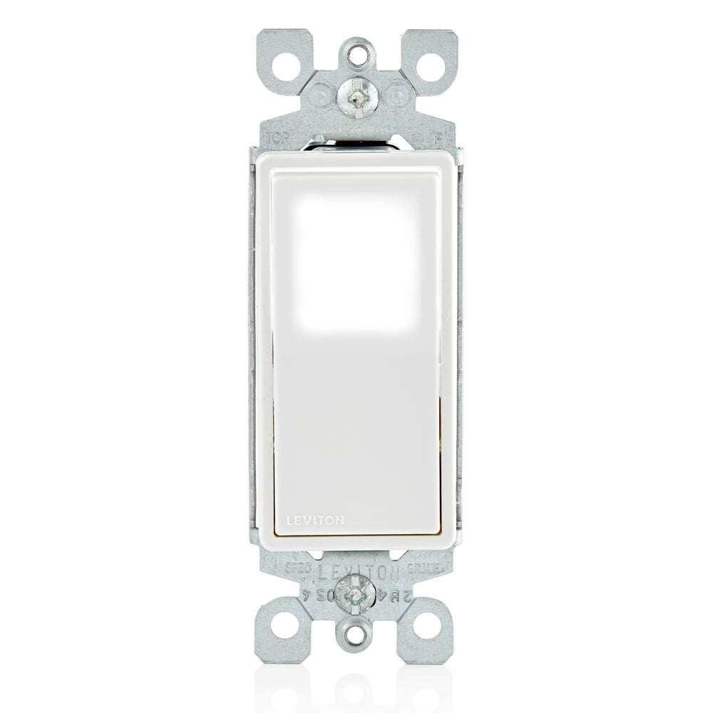 L5611-2W Decora Plus LED Illuminated AC Quiet Switch, 120/277 V AC, 15 A, 1/2 hp at 120 V, 2 hp at 240 to 277 V Power Rating