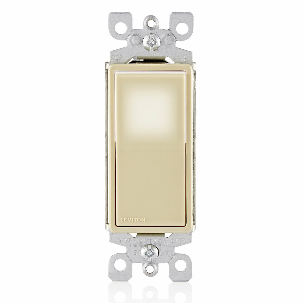 L5613-2I Decora Plus 3-Way LED Illuminated AC Quiet Switch, 120/277 V AC, 15 A, 1/2 hp at 120 V, 2 hp at 240 to 277 V Power Rating
