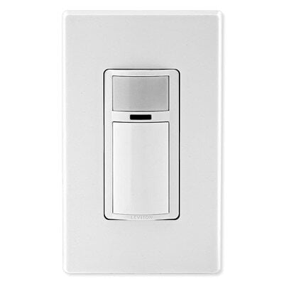 DOS02-LW Decora 1-Pole Relay Occupancy Motion Sensor, 120 V AC, Passive Infrared Sensor, 900 sq-ft Coverage, 180 deg Viewing