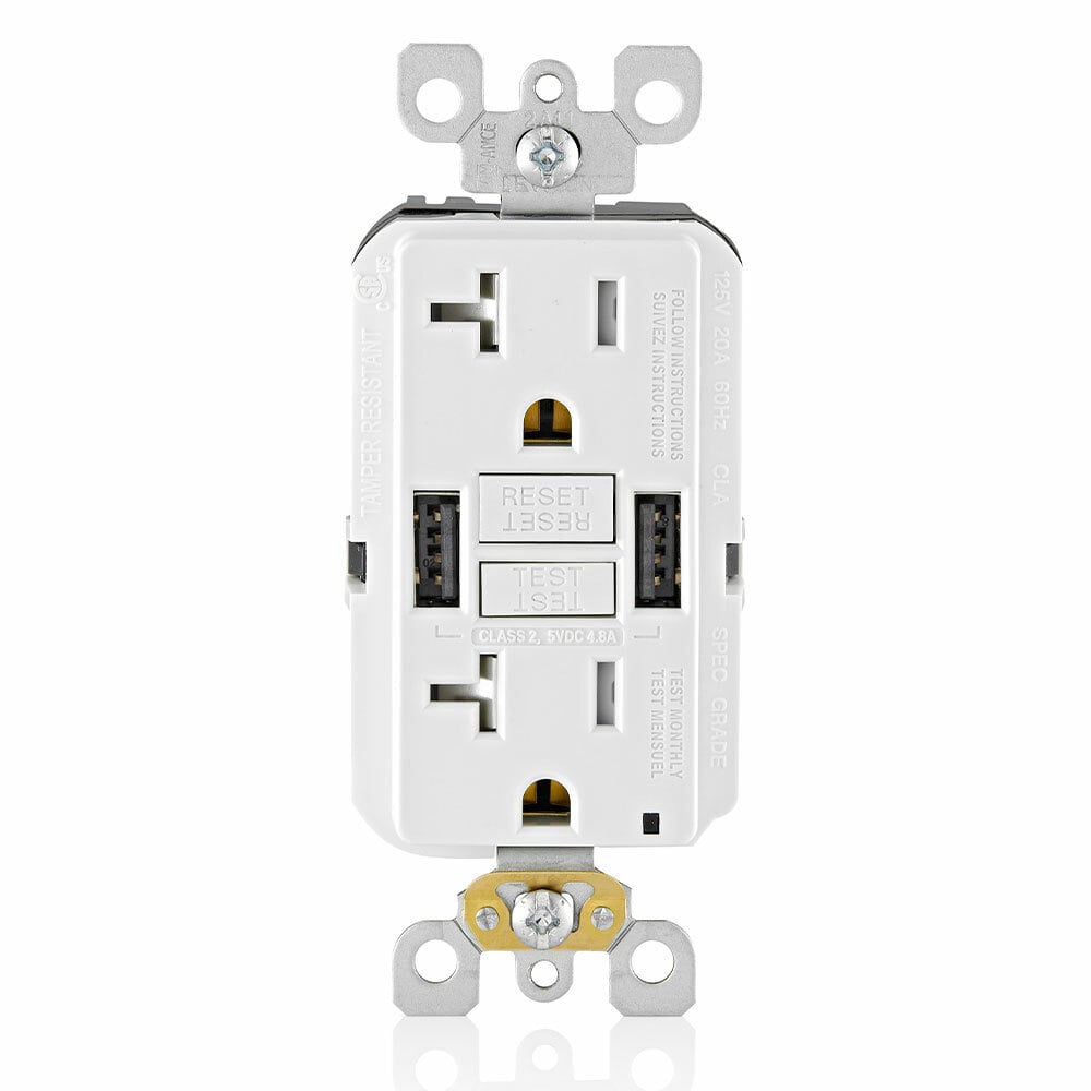 GUSB2-W GFCI Combo USB Charger