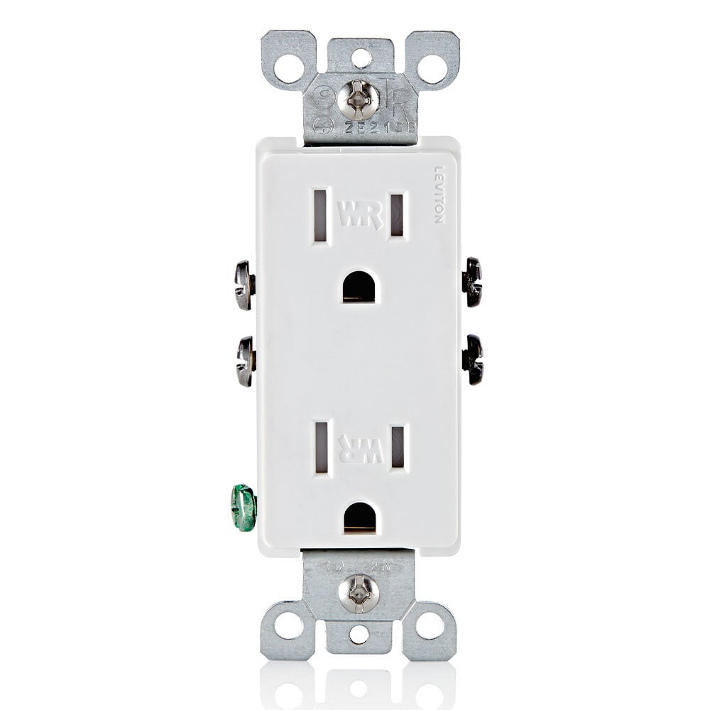 DECORA WR/TR 15A DUPLEX RECEPTACLE WH