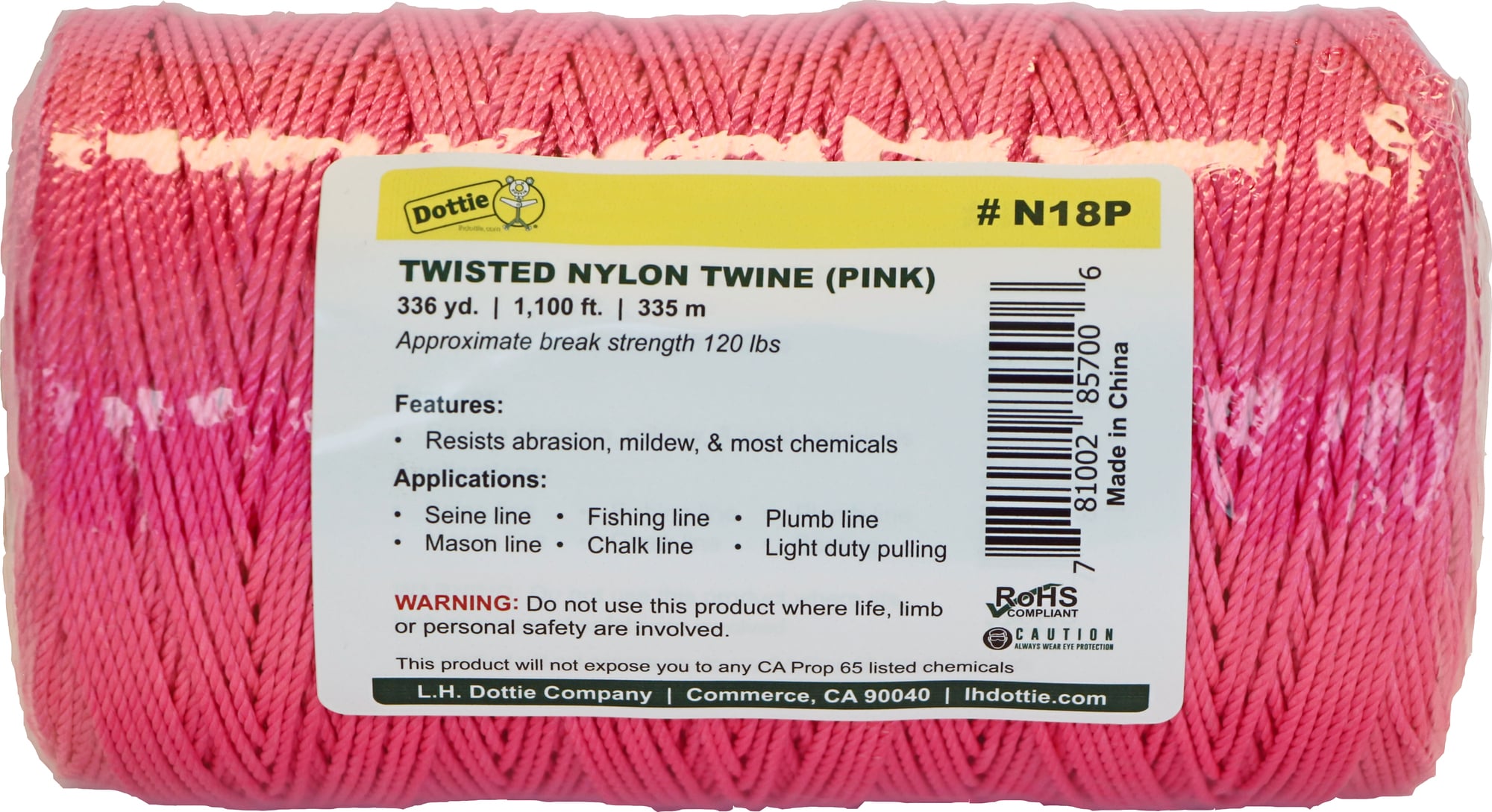 1100' Pink Twisted Nylon Twine