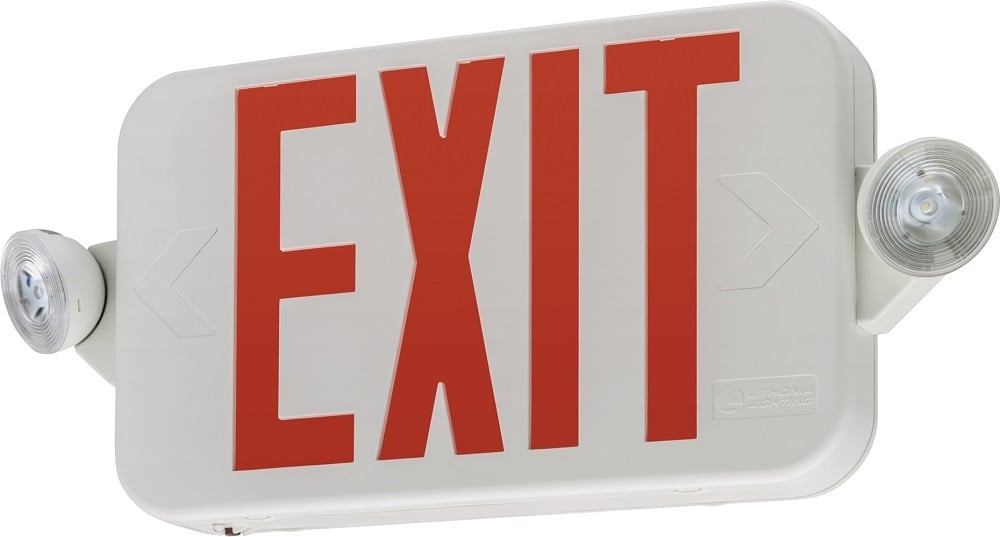 Lithonia Lighting LED Emergency Light, Exit/Unit combo, Red, Master pack of 6, SKU - 263X2H