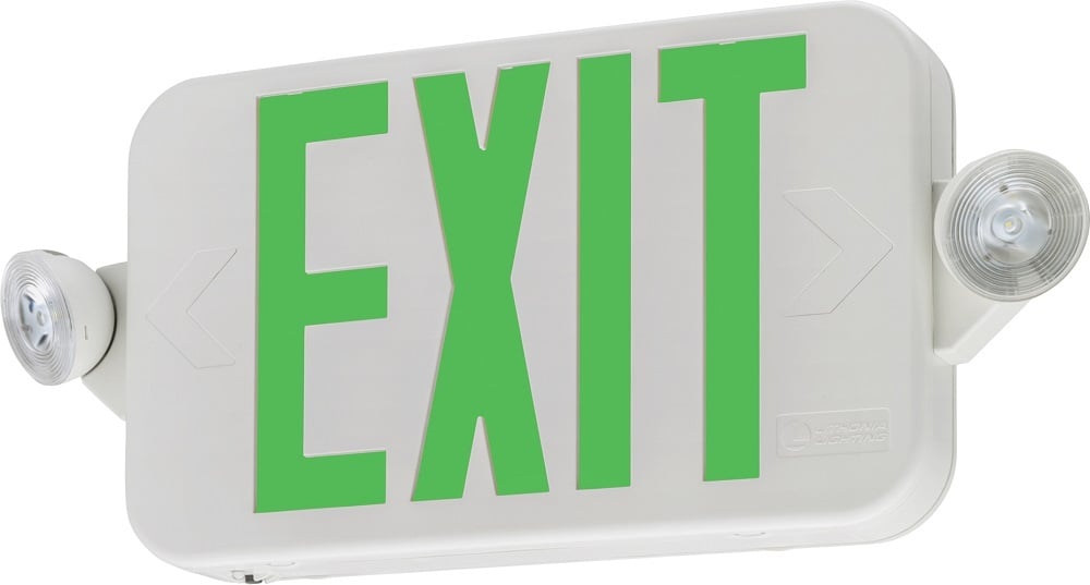 Lithonia Lighting LED Emergency Light, Exit/Unit combo, Green, Remote enabled, Master pack of 6, SKU - 263X2W