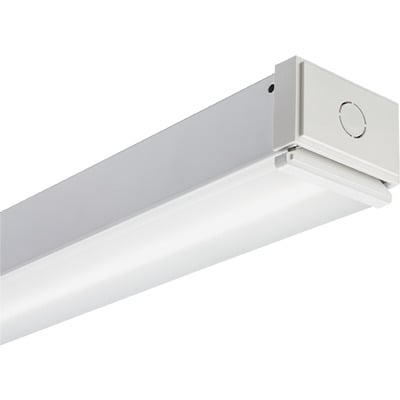 Commercial linear strip, 48'' long, 4,000 nominal lumens, Standard efficiency, Flat Diffuse Lens, 120V-277V, Generic driver 0-10V dimming, 4000K, 80 color rendering index, White finish, SKU - 262VPM