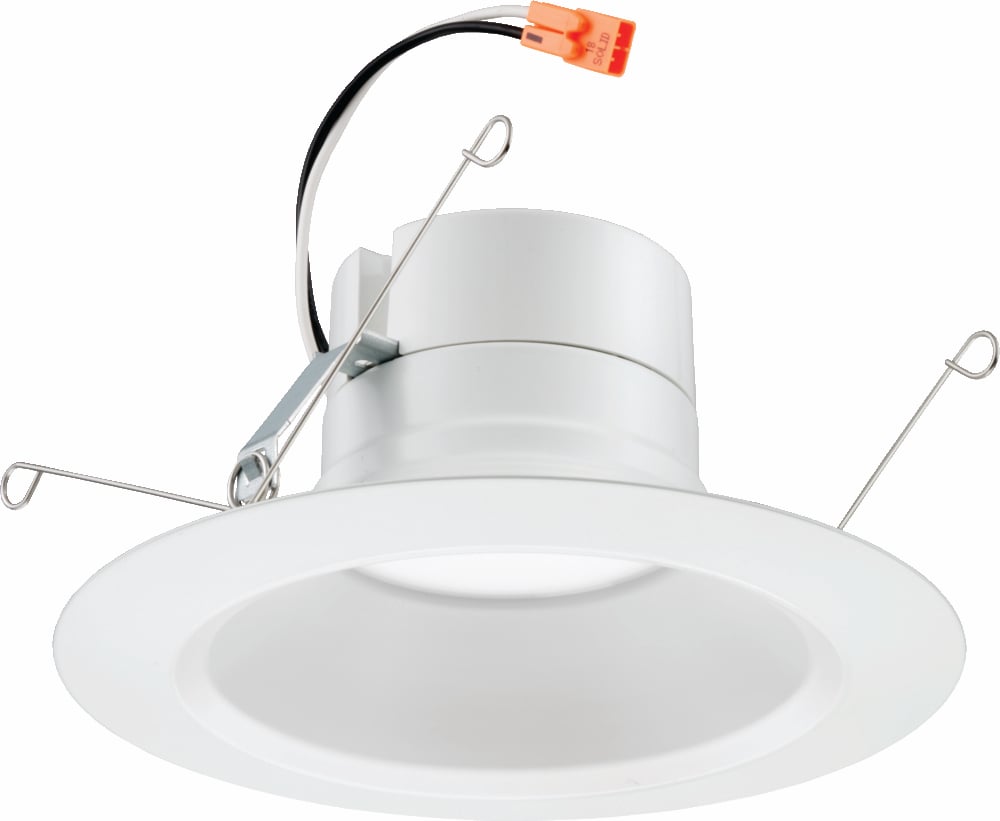 This Lithonia Lighting 5-6 inch LED recessed module with smooth trim is perfect for illuminating a variety of environments. Utilizing friction clip retention, the economical E-Series LED downlight fits most manufacturers 5 and 6 in. recessed can-style housings. Ideal for retrofitting and new construction in a wide variety of residential and light commercial settings such as multi-family residences, retail shops and offices.