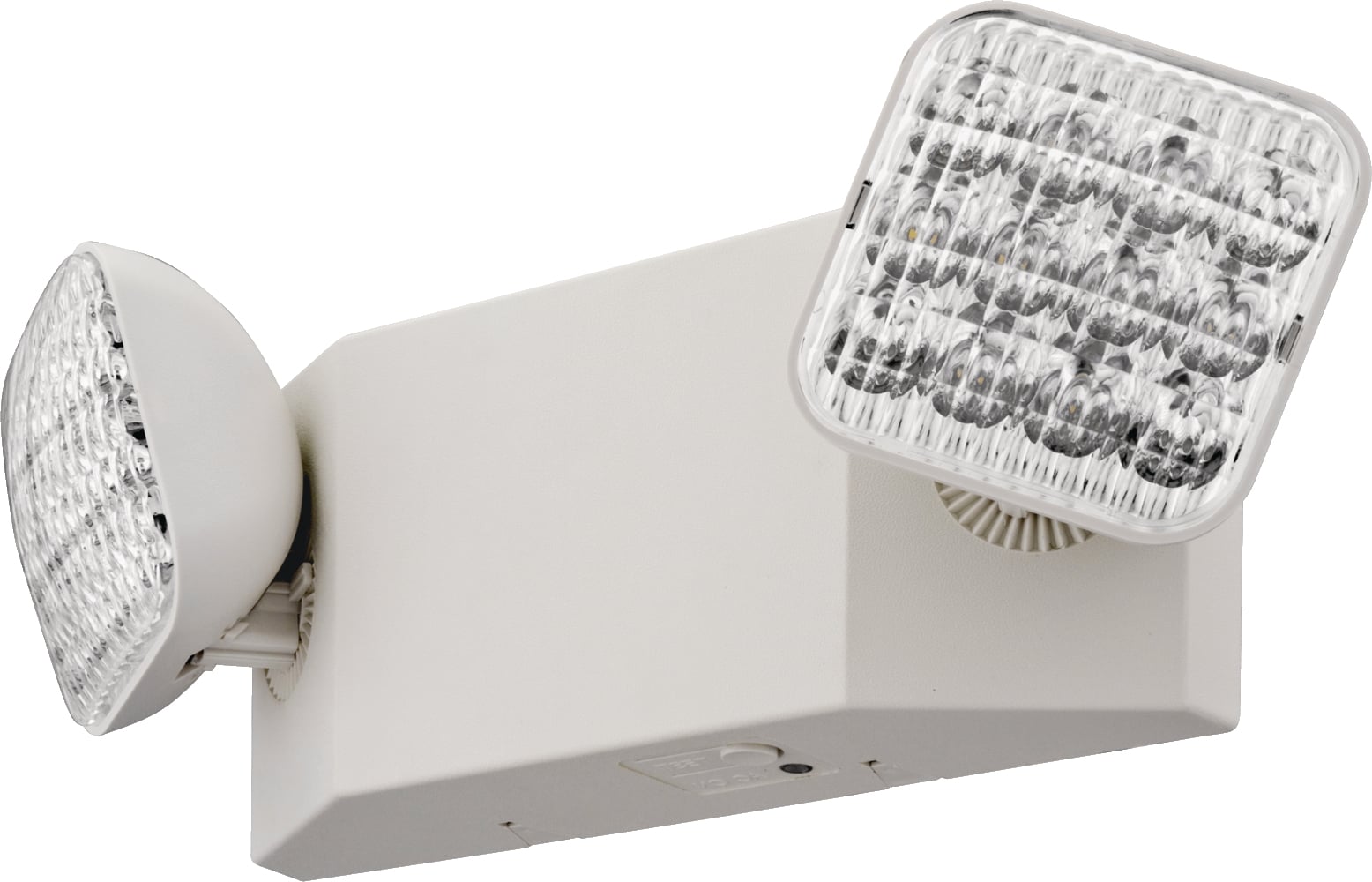 The EU2C by Lithonia Lighting is a dual lamp head LED emergency light. Certified Title 20 for small battery charger systems, the EU2C provides emergency lighting while saving energy. It is ideal for lighting the path-of-egress in applications such as stairways, hallways and other small spaces at lower mounting heights.