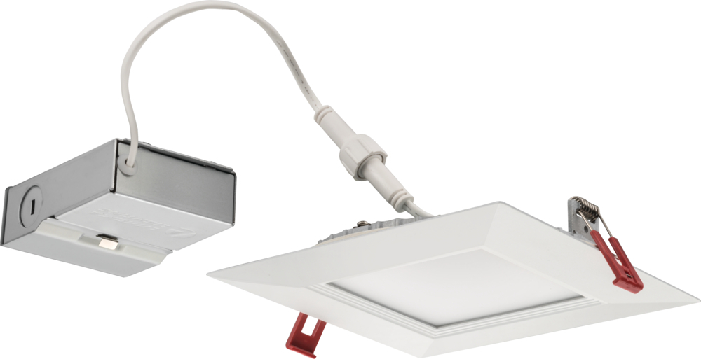 6'' wafer-thin LED downlight, Square, Baffle, LED, 3500 K color temperature, 120/277 V, Matte white, SKU - 262U9Y