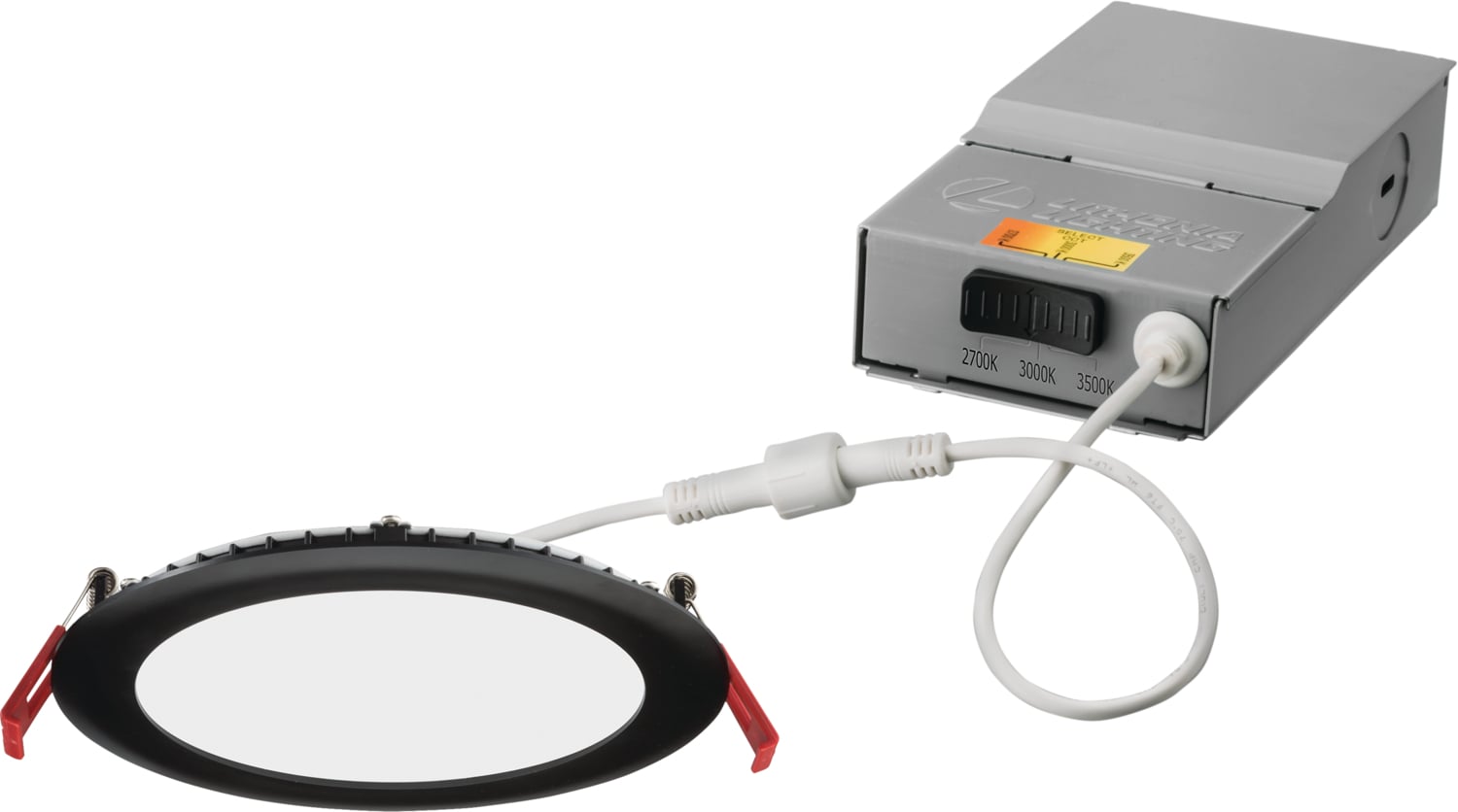 6'' wafer-thin LED downlight, LED, Switchable White, 90 CRI, Matte black, SKU - 264T3K