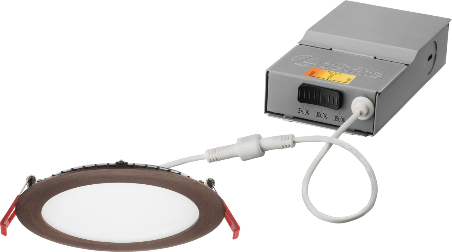 6'' wafer-thin LED downlight, LED, Switchable White, 90 CRI, Oil-rubbed bronze finish (Track), SKU - 264T3M