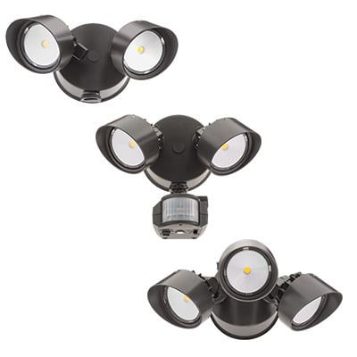 The OLF LED security floodlight combines energy efficient LEDs with motion sensing (or occupancy sensing) technology. OLF motion response feature includes 180 degree range, 70 feet forward detection, sensitivity adjustment switch and a test / time switch