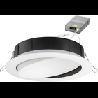 6" wafer-thin LED downlight, Adjustable, Round, LED, Switchable White, 90 CRI, Matte white