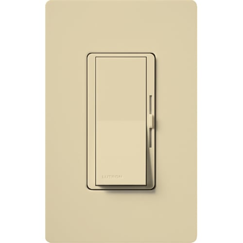 Diva Reverse-phase Dimmer - Gloss Finish,  CFL/LED (Screw-based), Incandescent/Halogen, Electronic Low-voltage, 3-way/single-pole, 250W CFL/LED or 500W inc/hal/ELV in ivory