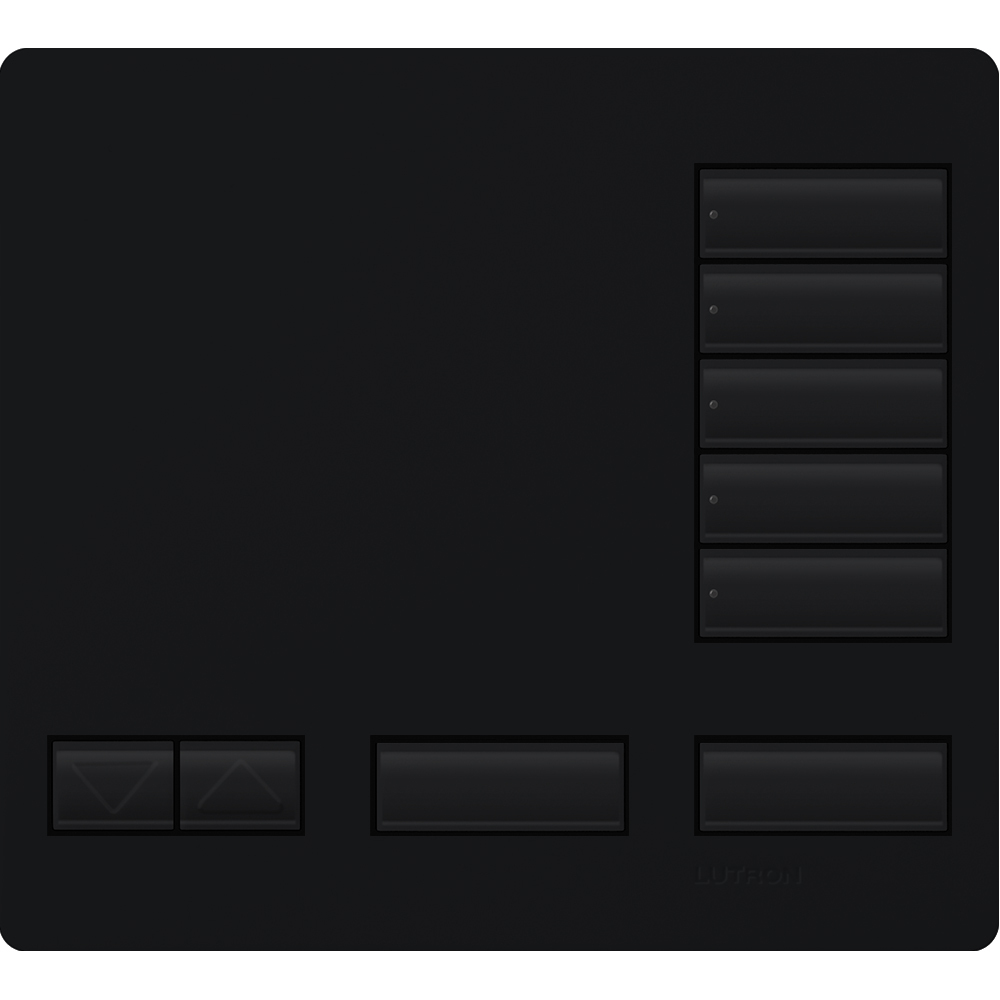 Lutron large 5-button engraved replacement faceplate kit for HomeWorks tabletop control in midnight
