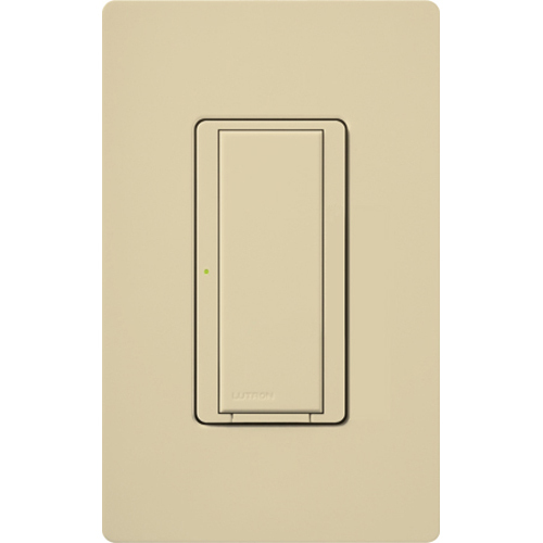 Maestro Wireless Switch, Incandescent/Halogen, Magnetic Low-Voltage, Electronic Low-Voltage, Non-Dim Fluorescent, Specification grade, multi-location/single-pole, 120V/8A light or 3A fan or 1/4 HP motor 277V/8A light or 3A fan in ivory Vive enabled, BAA compliant
