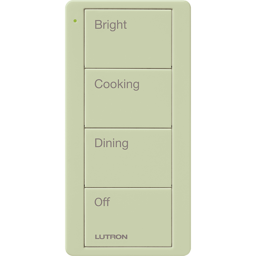 Pico Wireless Control, 4-button, 434 MHz, scene control of lights, kitchen engraving, in ivory