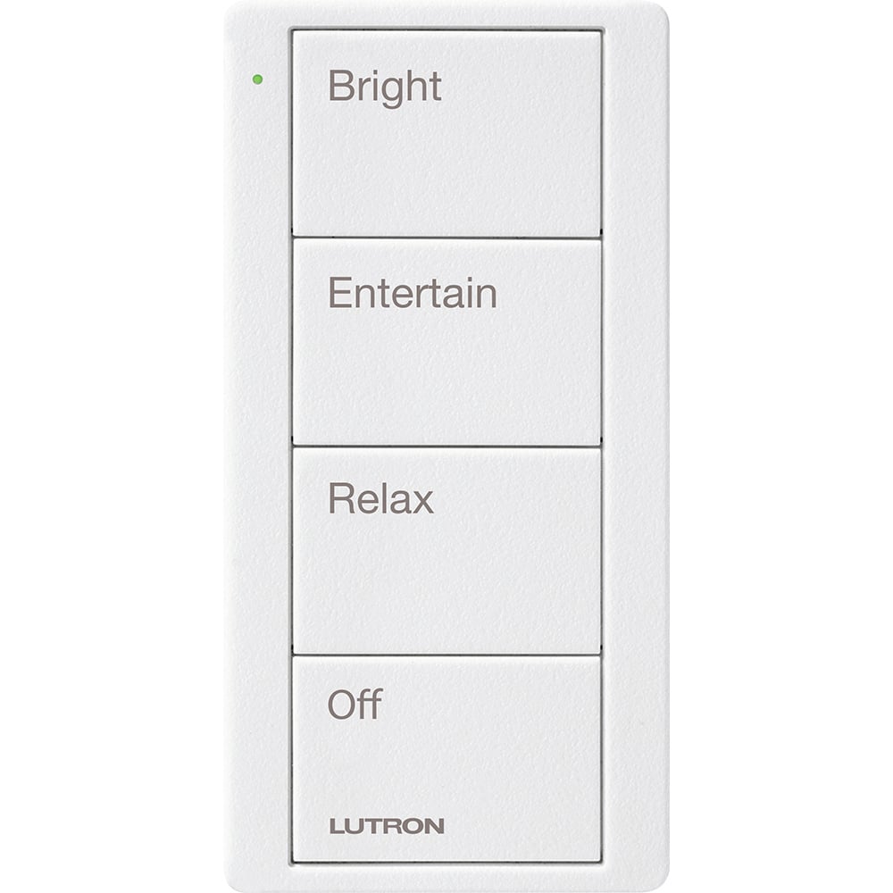 Pico Wireless Control, 4-button, 434 MHz, scene control of lights, any room engraving, in snow