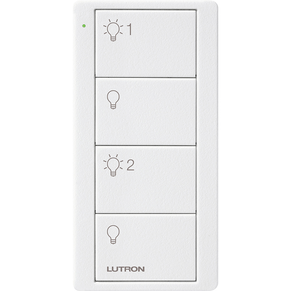 Pico Wireless Control, 4-button, 434 MHz, 2-group control of lights, standard engraving, in snow