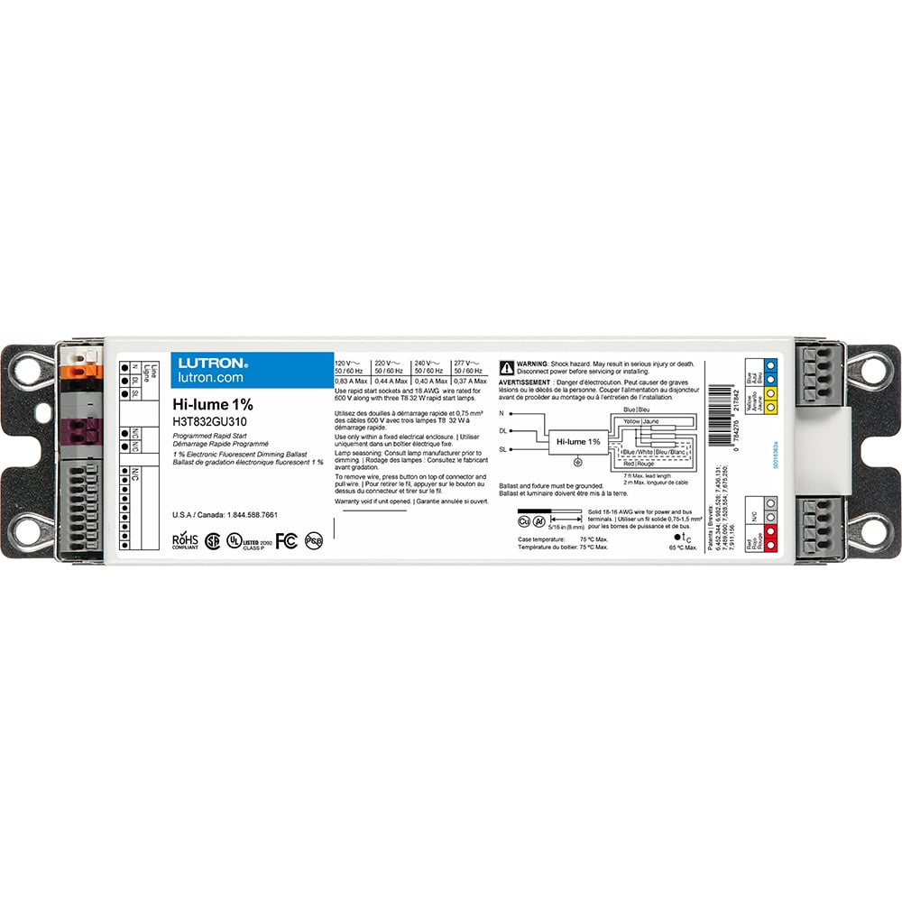 Hi-lume 3D 1 percent 3-Wire and EcoSystem Digital Link Controlled T8 Linear and U-Bent, 3 lamps, ballast factor of 1.0, G-can, 32W, Title 20 replacement