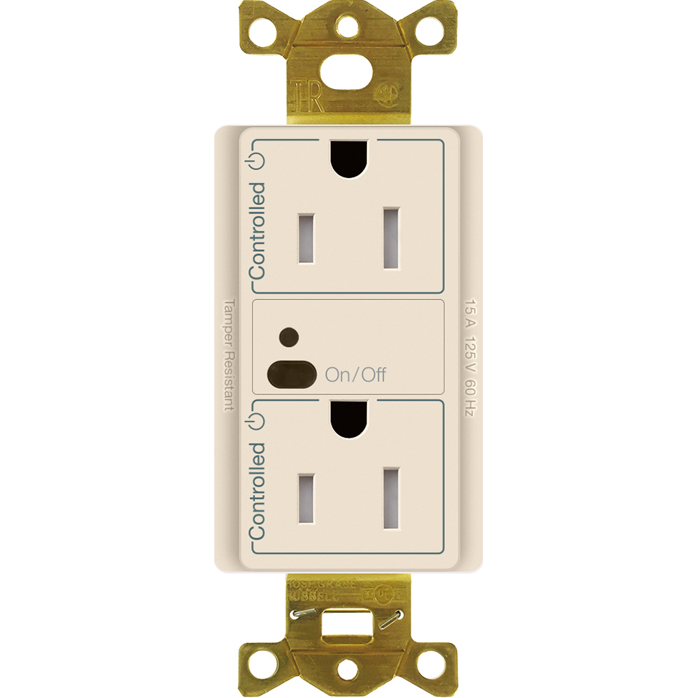 Vive wireless receptacle, 15 A duplex, in light almond