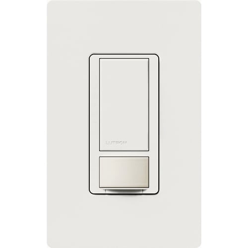 Maestro Occupancy-Sensing Switch, Multi-location/single-pole, no neutral wire required, 120/277V in white, BAA compliant