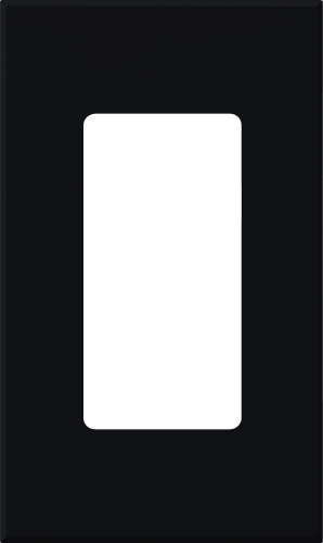 Nova T single-gang wallplate, small opening, no fins broken, in black