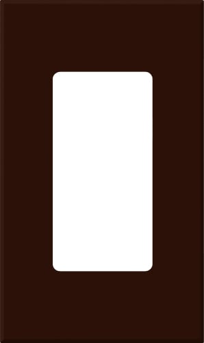 Nova T single-gang wallplate, small opening, no fins broken, in brown