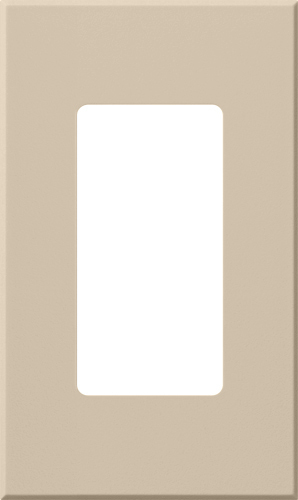 Nova T single-gang wallplate, small opening, no fins broken, in taupe