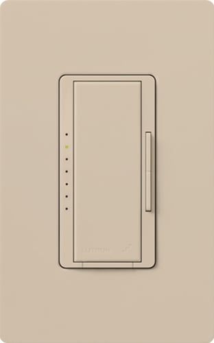 RadioRA 2 Dimmer, Taupe, Incandescent/Halogen, Magnetic Low-Voltage, Electronic Low-Voltage, Approved LEDs, CFL, Multi-location/single-pole, neutral required, 120V 600W/600VA