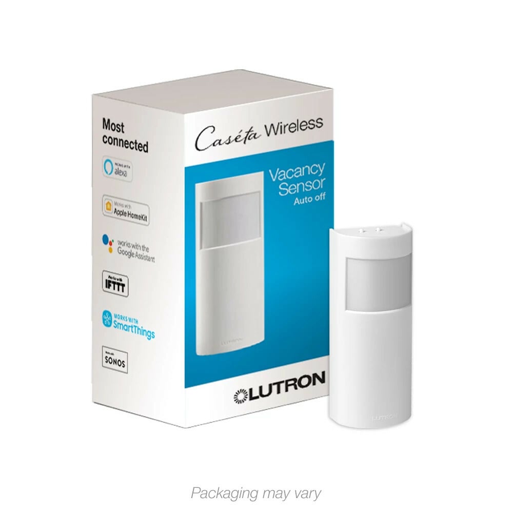 Lutron Caseta Motion Sensor Vacancy-Only, Works with Alexa and the Google Assistant, White