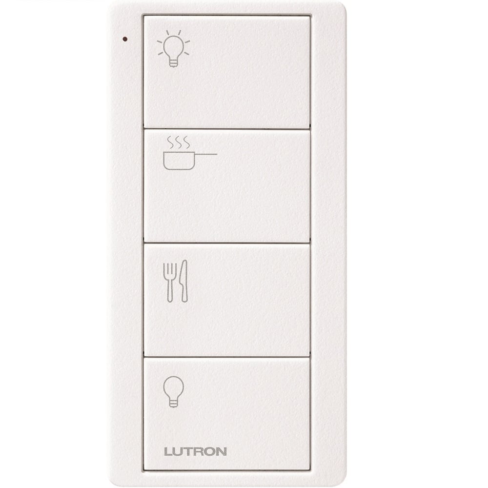 Pico Wireless Control, 4-button, 434 MHz, scene control of lights, kitchen engraving, in snow