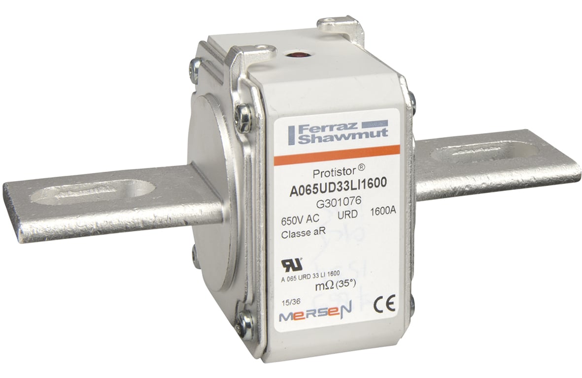 High-Speed Fuse 33 aR 600VAC 1600A Striker Slotted Blades long
