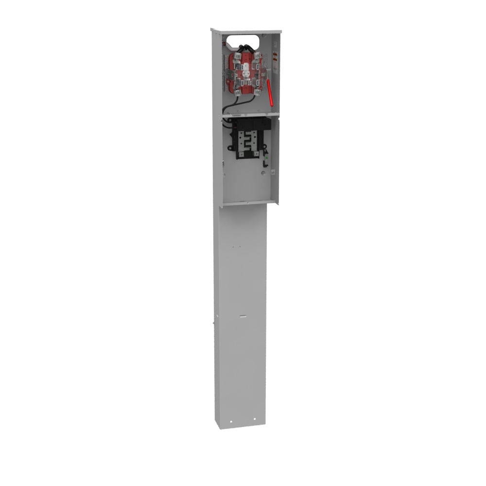U6221-O-200-10GR 4 Term, Ringless, Plain Top, Lever Bypass, 1-200 Amp, Main Breaker, 520GR, Single Pedestal Direct Bury