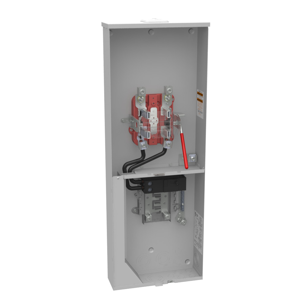 U6012-XL-200 4 Term, Ringless, Small Closing Plates, Lever Bypass, 1-200 Amp, Main Breaker, 8 Branch Circuit, 14.13 inch x 39.25 inch x 4.5 inch